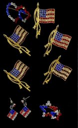 Collection Of Rhinestone Patriotic Jewelry