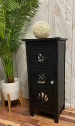 Contemporary Painted Black Nautical Themed Storage Cabinet