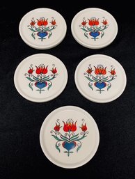Set Of 5 Vintage Dutch Style Coasters