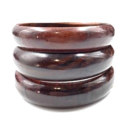 Set Of 3 Graduated Wooden Bangles (set 1)