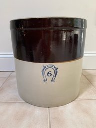 6 Gallon Crock (13') W/horseshoe - Burley-Winter Pottery Co. Of Crooksville, OH