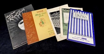 Grouping Of 5 Sewing, Crochet, & Edging Booklets From Early 1940s