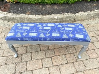 Nautical Chic Reupholstered Bombay & Co. Bench