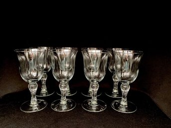 Set Of 8 Martello Water Goblets By Libbey Glass