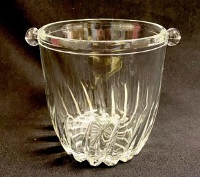 Small Vintage Glass Ice Bucket W/ Swirl Base