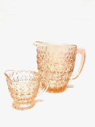 Pairing Of Holiday Pink Pitchers By Jeanette Glass