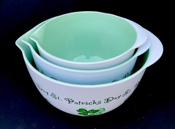 3 St. Patricks Day Melamine Nesting Bowls