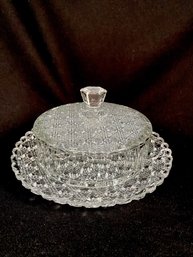 Vintage American Cut Cheese Dish With Lid