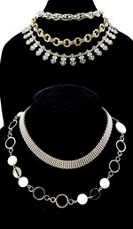 The Fabulous Five: Collar Style Silvertone Necklaces