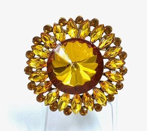 Incredible Fireball Sunburst Brooch