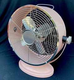 New Contemporary Old School Style Table Fan In Light Pink