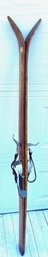 Rare 1920's Antique Wooden Tubbs Vintage Sno-wing Skis W/ Dover Bear Trap Bindings