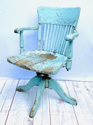 Antique Wooden Swivel Chair