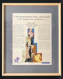 Framed Vintage Ivory Flakes Ad From 1930