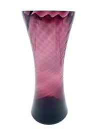 Amethyst Optic Swirl Art Glass Vase