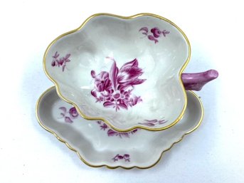 Beautiful Lovely & Delicate Gold Trimmed Hungarian Tea Cup & Saucer