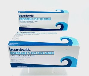 2 New Boxes Boadwalk Disposable Face Masks (100 Pieces)