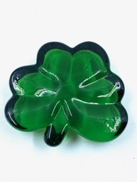 Get Lucky With This Art Glass Shamrock Paperweight