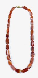 Highly Polished Natural Stone Graduated Bead Necklace