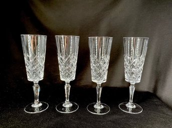 Set Of 4 Crystal Flared Flutes