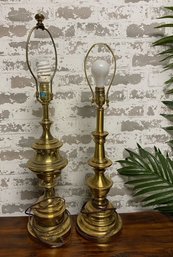 Pairing Of Brass Table Lamps Including Stiffel