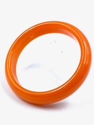 Polished Orange Jade Bangle Bracelet