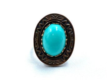 Vintage 12KT G.F. Shank Ladies Ring W/ Blue Stone