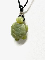 Carved Jade Pendant - Figural Turtle