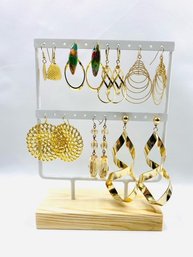 Collection Of Goldtone Dangle Earrings