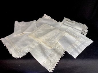 Vintage Ladies' Handkerchief W/ Embroidered Lace Detail