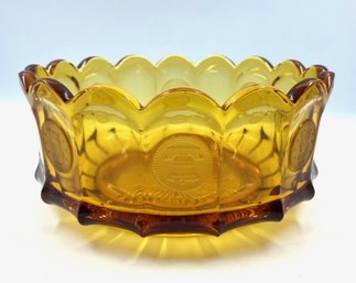 Vintage Coin Glass Amber 7' Bowl By Fostoria