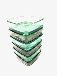 Set Of 6 Vintage Stacking Glass Nut Bowls/snack Trays