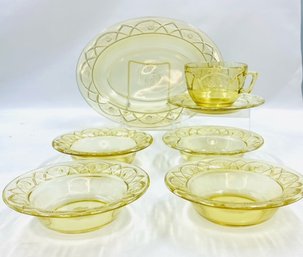 Grouping Of Rosemary Depression Glass By Federal Glass Company