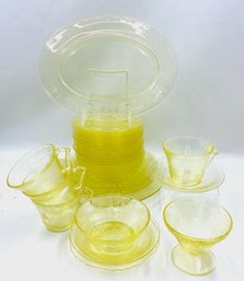 Set Of 5 Florentine Poppy Depression Glass By Hazel Atlas