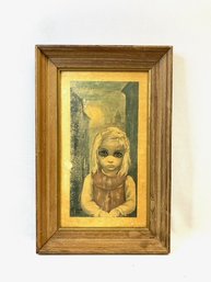 Vintage 1962 Mid Century Crying Girl Wall Hanging By Keane