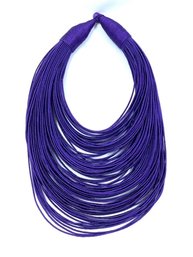 Huge Braided Statement Necklace - Deep Royal Purple Multi-strand