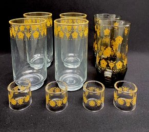 Vintage Corelle Golden Butterfly Glassware Pieces By Pyrex & Libbey