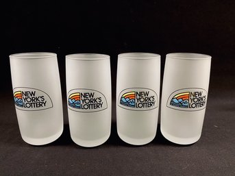 Collectable New York State Lottery Frosted Tumbler Set