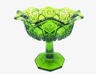 Quintec Green Compote By Smith Glass