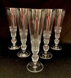 Set Of 5 Stunning Crystal Flutes