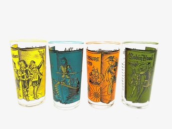 Set Of 4 Literary Classics Hand-blown Tumblers By Libbey