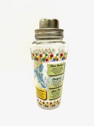 Vintage Cocktail Shaker W/ Drink Recipes & Sports Motif