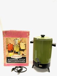 Vintage MCM Empire Automatic Avocado Green 32 Cup Coffee Maker