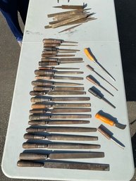 Large Grouping Of Vintage Wooden Hand Files