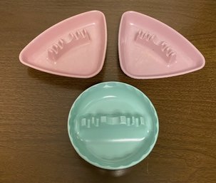 Trio Of Vintage Ges-line Pastel Ashtrays