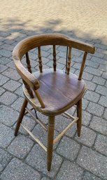 Antique High Chair Style Solid Wood Spindle Chair