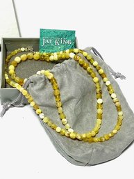 Designer Jay King - Mine Finds Sterling Silver & Yellow Gemstone Bead Necklace