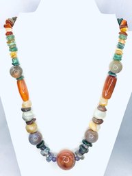 Stunning Natural Stone & Gemstone Graduated Bead Necklace