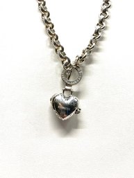 Vintage Tiffany & Co. 925 Classic Heart-shaped Locket Toggle Necklace