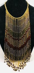 Epic Beaded Fringe Bib Necklace